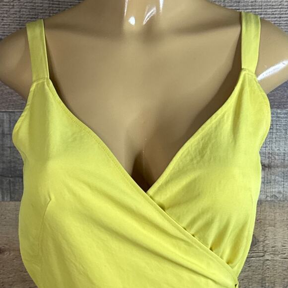 Everlane The Japanese Goweave Tank Wrap Dress Yellow Size 2 - Picture 2 of 9